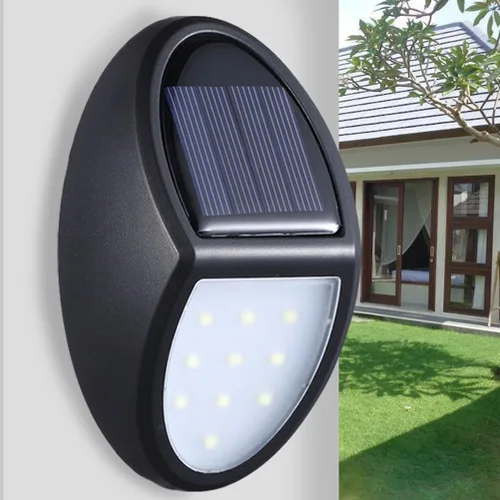 Vista 5 de Uonlytech Luces solares de pared de seto, luces de puerta delantera, herramientas resistentes, lámpara de pared de valla solar, lámpara de pared