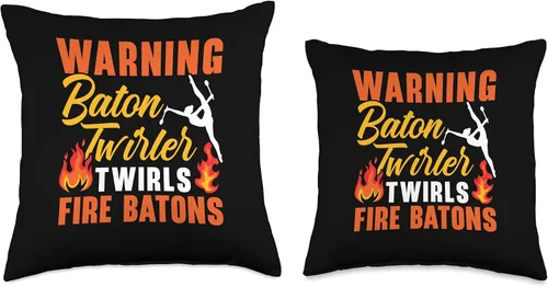 Vista 3 de Majorette Gymnastic Dancing Baton Twirl Warning Twirler Fire Baton - Almohada giratoria, 16 x 16 pulgadas, multicolor