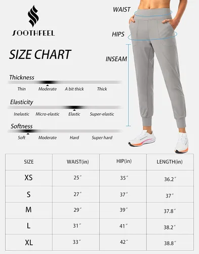 Vista 6 de Soothfeel - Pantalones deportivos de cintura alta para mujer, con bolsillos con cremallera, ideales para entrenamiento, yoga, deportes