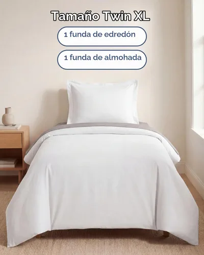 Vista 3 de Juego de funda de edredón tamaño Twin/Twin XL - Funda de edredón extra suave 68 x 90 con 1 funda de almohada - Ropa de cama de lujo hotelero, fácil