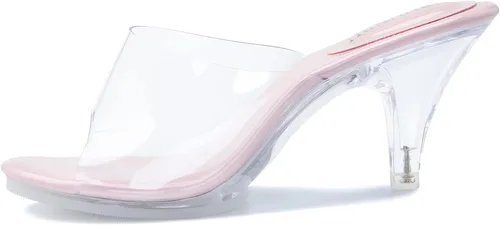 Vista 4 de NBUUNBU Tacones transparentes plateados para mujer, zapatos de vestir con correa transparente, tacones Stilletos atractivos, puntera abierta