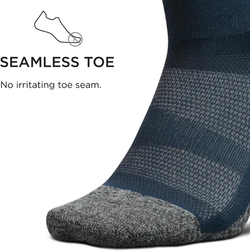 Vista 3 de Feetures Elite Light Cushion Mini Crew Sock - Calcetines para correr para mujeres y hombres, compresión dirigida, absorbe la humedad