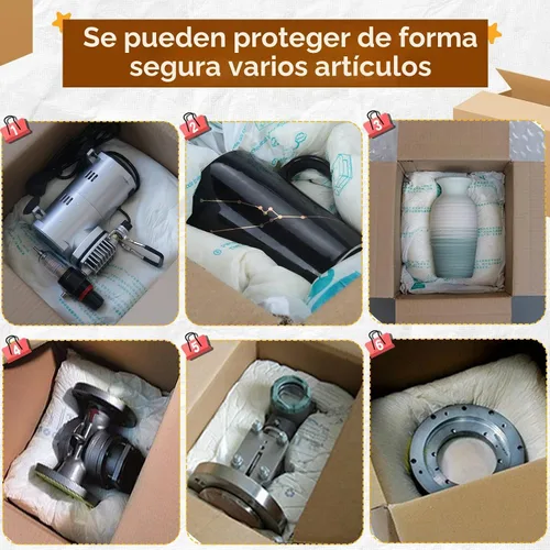 Vista 4 de Bolsa de espuma para envío, paquete de 8 prácticas bolsas de embalaje de espuma de expansión de temperatura ambiente, paquete instantáneo de llenado
