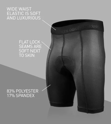 Vista 3 de AERO TECH DESIGNS Pantalones cortos Elite Liner para hombre Ropa interior acolchada de gel de larga distancia Fabricado en Estados Unidos