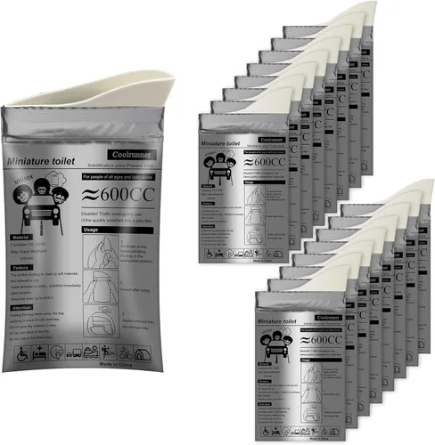 Vista 9 de Coolrunner Disposable Urine Bags, 8/12/20/50 Pack Camping Pee Bags for Men Women, Disposable Urinals Vomit Bags for Travel Urinal Toilet Traffic Jam