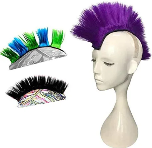 Vista 7 de Helmet Hawks Mohawk Pelucas sintéticas para bicicleta/casi casco/palo reutilizable diseño
