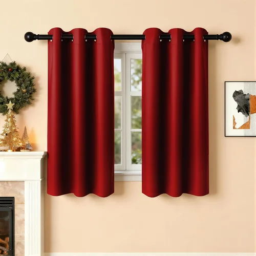 Vista 86 de Cortinas de oscurecimiento de habitación de 45 pulgadas de largo para dormitorio y sala de estar, cortinas térmicas aislantes con ojales