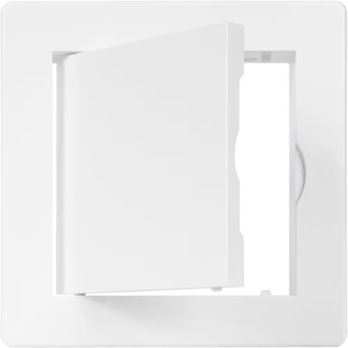 Vista 6 de Panel de acceso de plástico blanco de 4 x 4 pulgadas. Panel de puerta de eje de servicio. Plomería, electricidad, calefacción, panel de acceso