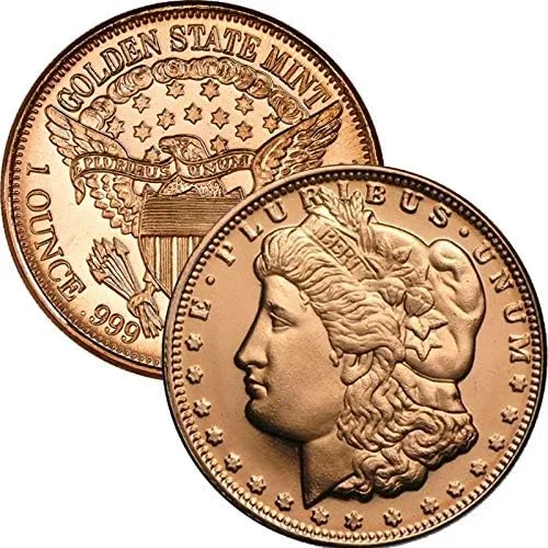 Vista 7 de Moneda redonda de cobre puro .999 de 1 oz (Apolo 11 50 aniversario)