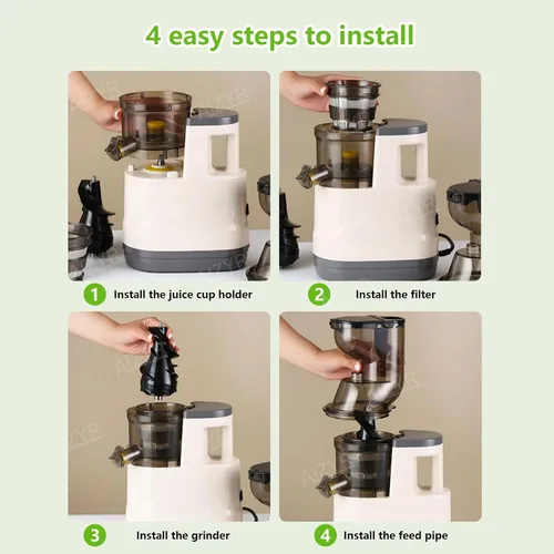 Vista 7 de AIZYR Juicer Machine Potente Juicer, 500W Máquina centrífuga Juicer Máquina 99% Jugo Pureza Jugo Jugo Tanto Fruta como Vegetal, Rojo