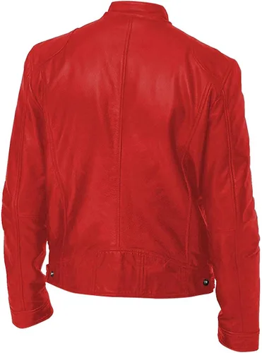 Vista 25 de Lambskin Leather Jacket for Men - Vintage Distressed Brown Biker Coat