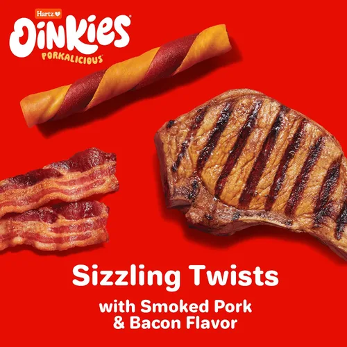 Vista 4 de Oinkies Porkalicious - Golosinas para perros con sabor a tocino, 8