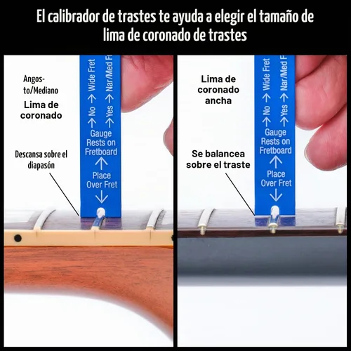 Vista 6 de MusicNomad - Kit de evaluación de trastes de precisión con balancín y medidor de trastes (MN870)