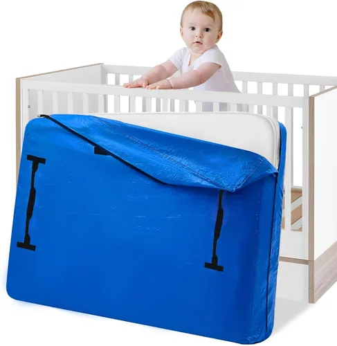 Vista 19 de Bolsas para Colchones para Mudanza, BETU Protector de Colchón Impermeable Funda de Colchón Tamaño Full Bolsas de Almacenamiento con 8 Asas Azul