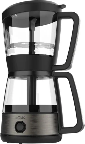 Vista 6 de SOLAC SIPHON BREWER - Cafetera al vacío 3 en 1, cafetera de té y caldera de agua, acero inoxidable cepillado y negro, 30 onzas