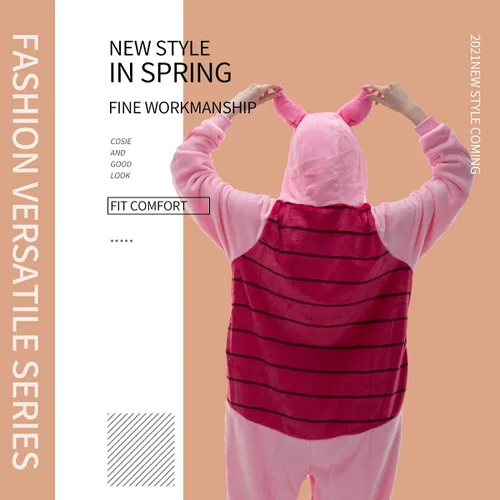 Vista 7 de COSUSKET Snug Fit Unisex Adult Onesie Pajamas, Flannel Cosplay Animal One Piece Halloween Costume Sleepwear Homewear