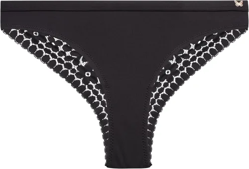 Vista 5 de Jessica Simpson Ropa interior para mujer - Paquete de 3 bragas Tanga de encaje de microfibra (S-XL)