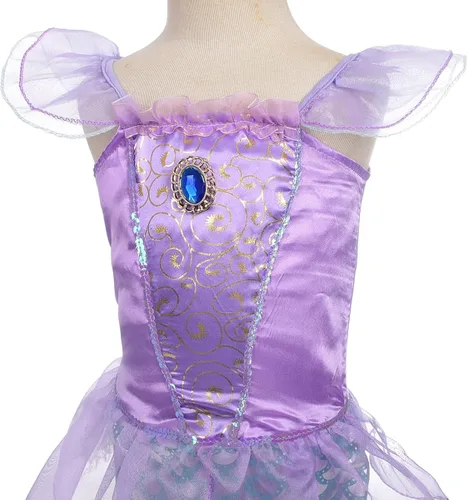 Vista 4 de Lito Angels Disfraz de princesa para niña con collar