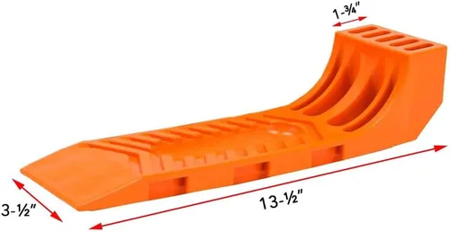 Vista 2 de Mytee Products Patines de neumáticos entrelazados para camión de grúa, camión de auxilio, transportador de vuelco, color naranja (juego de 4 piezas)