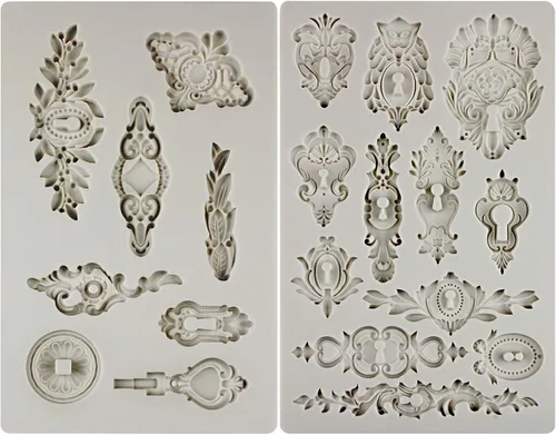 Vista 36 de Moldes de arte para arcilla polimérica, arcilla que se seca al aire, yeso, resina epoxi, fondant, decoración de pasteles, 3 molduras decorativas