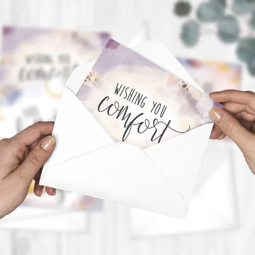 Vista 4 de Canopy Street Simple Sentiments - 25 paquetes de tarjetas de felicitación y ánimo con sobres blancos / 5 diseños reflexivos / Tarjetas de 5" x 7