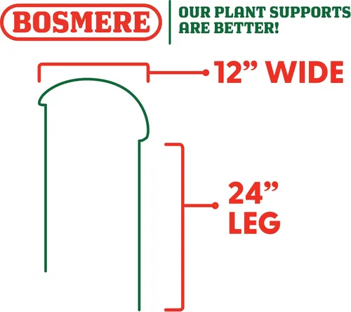 Vista 2 de Bosmere Soporte de borde semicircular de 12 pulgadas con patas de 24 pulgadas, paquete de 3