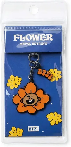 Vista 6 de BT21 Flower Collection SHOOKY - Llavero de metal con clip, Marrón
