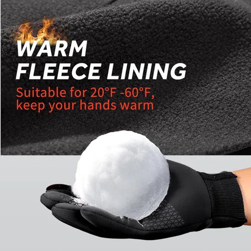 Vista 2 de Thermal Winter Gloves for Men Women, Anti-Slip Waterproof Lightweight Warm Gloves, Touch Screen Gloves for Hiking Running Cycling Driving