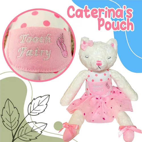 Vista 5 de Caterina - Almohada de hada de dientes de gato para niñas, muñeca de hada de dientes de bailarina