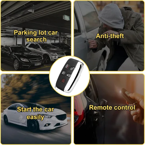Vista 4 de Llavero inteligente compatible con Land Rover LR2 LR4 2012-2016, Range Rover Sport Evoque 2012 2013 2014 2015 2016 2017 reemplazo de control remoto