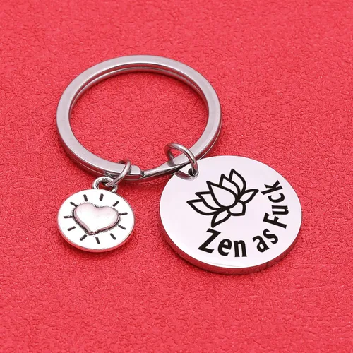 Vista 3 de ASANHAO Joyería para profesores, regalo Namaste, llavero para abanico de yoga, joyería Namaste, llavero budista, regalo de yoga, instructor de yoga