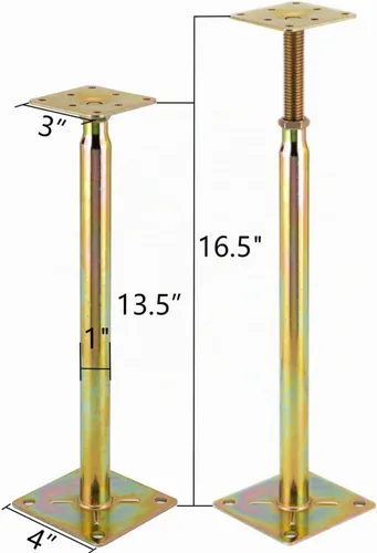 Vista 2 de Gato de soporte ajustable para el piso, gatos de vigueta de poste de piso, gato telescópico para soporte temporal, mini gato de tornillo - poste