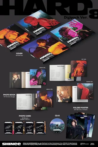 Vista 2 de SHINee HARD 8º álbum Digipack versión aleatoria CD+1p póster plegado en paquete+28p PhotoBook+1p PhotoCard+seguimiento sellado