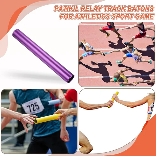 Vista 7 de PATIKIL Juego de bastones de pista de relé, paquete de tubo de aleación de aluminio, palo de carreras para atletismo al aire libre, herramienta