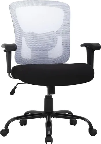 Vista 11 de Silla de escritorio ergonómica, silla de oficina, silla de computadora de 500 libras con soporte lumbar, asiento ancho, brazos ajustables