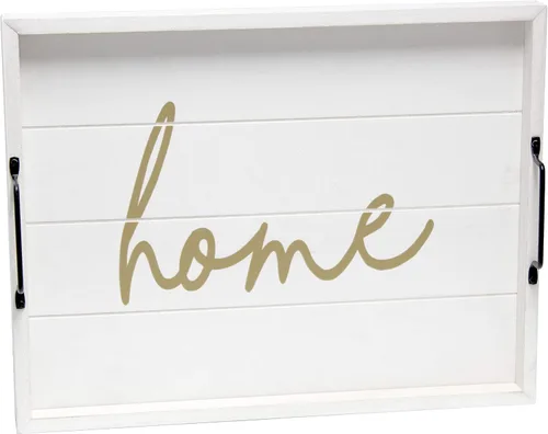 Vista 53 de Elegant Designs HG2013-GBL Bandeja de Servir Redonda de Madera Decorativa de Navidad de 13.75'' con Asas, Verde Believe Lavado verde "Believe