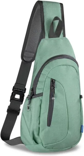 Vista 11 de TITECOUGO Bolso bandolera pequeño, mochila cruzada ligera para hombres y mujeres, bolsa de hombro para deportes y exteriores