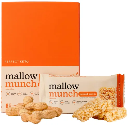 Vista 8 de Perfect Keto Munch de malva sin gluten, barras de cereales, barra de desayuno, sin arroz, bajo en azúcar, bajo en carbohidratos, crujiente