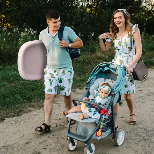 Vista 8 de Bellababy Cambiador de bebé, impermeable y antideslizante, suave, fácil de limpiar, ligero, portátil, poliuretano (PU), 27.6 x 19.2 x 2.9 pulgadas