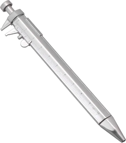 Vista 2 de Multifunctional Pen With Caliper Ruler Gel Ink Retractable Writing Tool For Office School Blue Refill(Black refill)