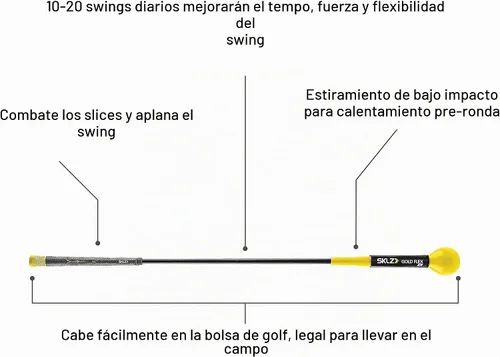 Vista 2 de SKLZ Golf Swing Trainer and Warm Up Tool- Essential Golf Accessories for Golfers, Increase Swing Speed, Distance, Balance and Grip Strength