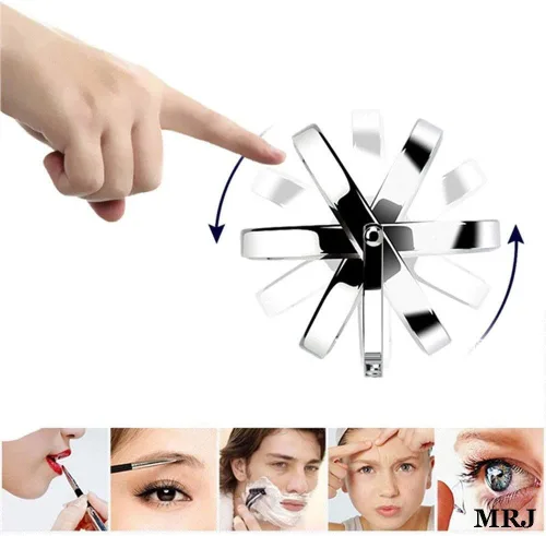 Vista 6 de Bathroom Shaving Mirror Wall Mounted 8.5 inch Makeup Mirror with Led Lights True Image and X5 Magnified Vanity Mirror 360° Free Rotation Extendable