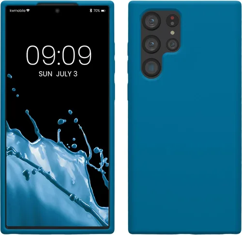 Vista 136 de kwmobile Funda compatible con Samsung Galaxy S9 - Funda de silicona TPU con acabado suave - Blue Reef