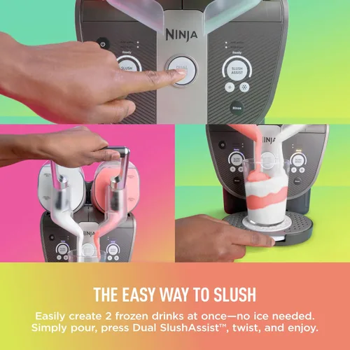 Vista 4 de Ninja SLUSHi Twist - Máquina inteligente de bebidas congeladas con doble Azul
