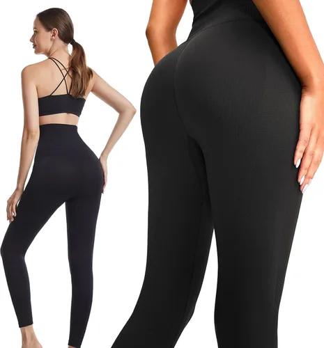 Vista 2 de OCIOVAN Pantalones de yoga de cintura alta para mujer con cinturón de corsé ajustable, leggings deportivos para entrenamiento de cintura