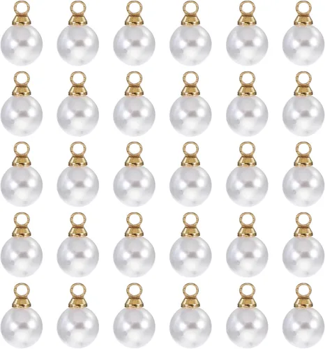 Vista 9 de PATIKIL 100 cuentas de perlas de perlas de imitación para hacer joyas, pulseras, aretes, collar, Navidad