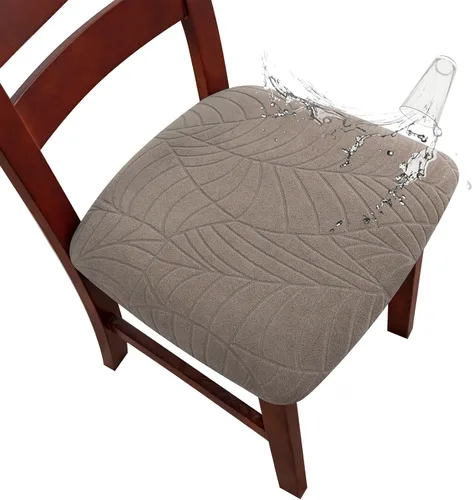 Vista 16 de Genina Fundas de asiento impermeables para sillas de comedor, fundas elásticas extraíbles y lavables, fundas de cojín para sillas de comedor