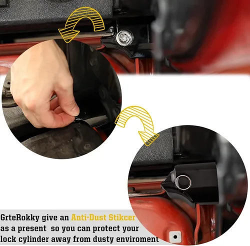 Vista 5 de Cerradura antirrobo para portón trasero compatible con Toyota Tacoma 2016-2023 Cerradura de puerta trasera con llaves hechas de aleación de zinc