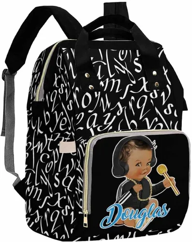 Vista 8 de Artsadd Bolsa de pañales con nombre personalizado para bebé, mochila para mamá y papá, pattern 01, Mochilas Daypack