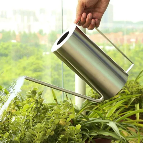 Vista 2 de Olla de riego de acero inoxidable de alta capacidad de 1,5 L con larga vida útil para el jardín del hogar, default